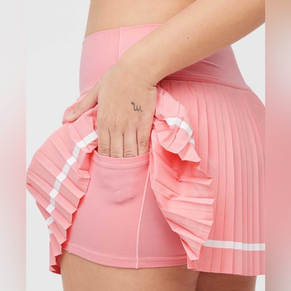 Aerie Offline All Aces pleated mini tennis skirt skort shorts light pink Large L - Picture 4 of 6